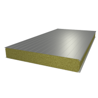 Сэндвич-панель стеновая с минеральной (базальтовой) ватой (МВУ) Сигнальный серый (RAL 7004)