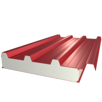 Сэндвич-панель кровельная с пенополистиролом (ППС) Транспортный красный (RAL 3020)