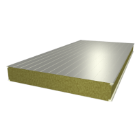 Сэндвич-панель стеновая с минеральной (базальтовой) ватой (МВУ) Серо-белый (RAL 9002)