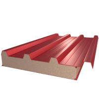 Сэндвич-панель кровельная с пенополиуретаном (ППУ/PUR) Транспортный красный (RAL 3020)