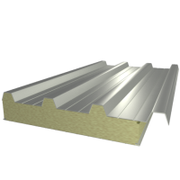 Сэндвич-панель кровельная с пенополиизоциануратом (ПИР/PIR) Бело-алюминиевый (RAL 9006)