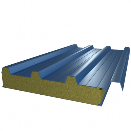 Сэндвич-панель кровельная с минеральной (базальтовой) ватой (МВУ) Сигнальный синий (RAL 5005)