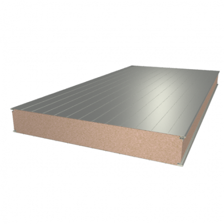 Сэндвич-панель стеновая с пенополиуретаном (ППУ/PUR) Бело-алюминиевый (RAL 9006)