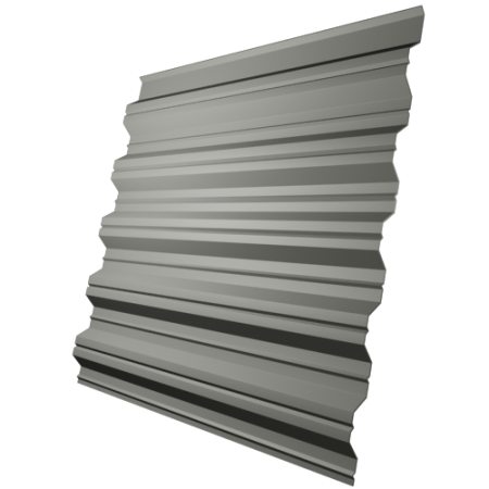 Профнастил НС35 0,45 мм, бело-алюминиевый (RAL 9006)