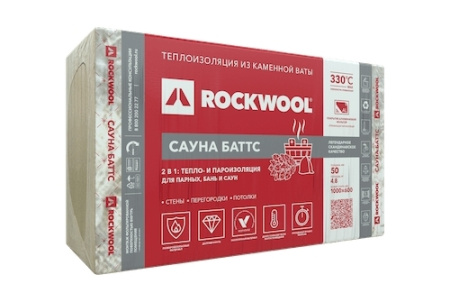Утеплитель RockWool СаунаБаттс 1000х600х50 (8 шт/пач; 4,80м2; 0,24 м3; 12 пач/пал) Утеплитель RockWool СаунаБаттс 1000х600х50 (8 шт/пач; 4,80м2; 0,24 м3; 12 пач/пал)